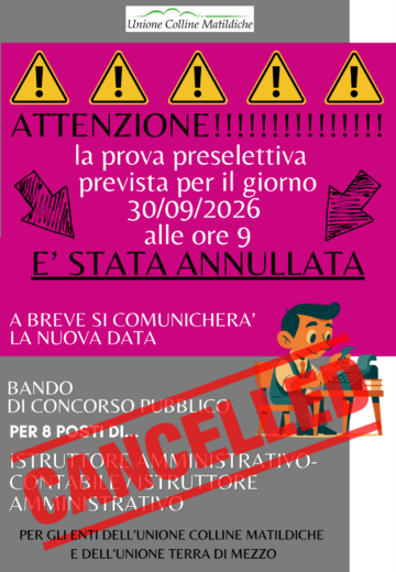 Leggi: «RINVIO PROVA SELETTIVA»